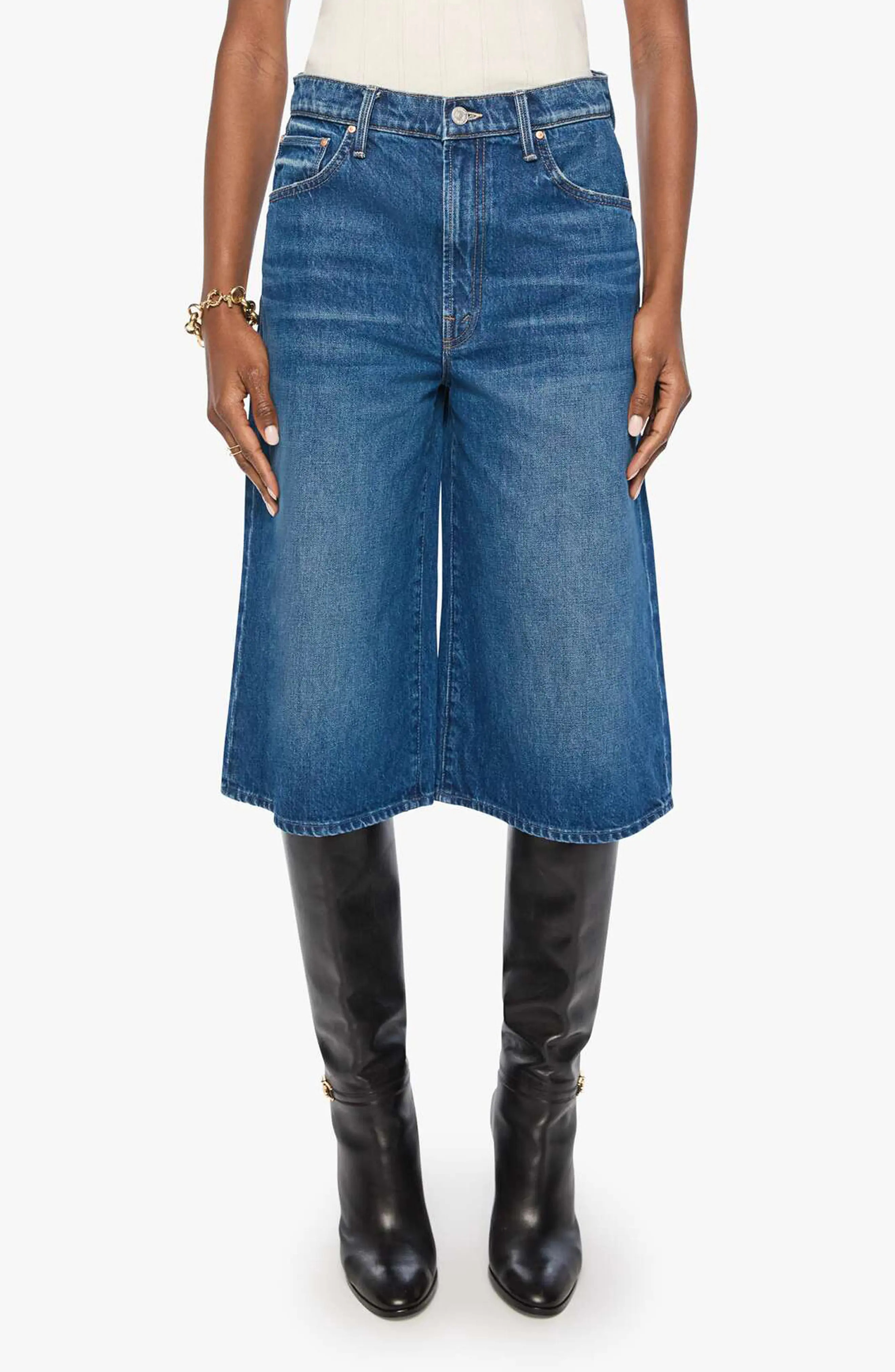 MOTHER The Whole Lot High Waist Wide Leg Shorts (Women) | Nordstrom | Nordstrom