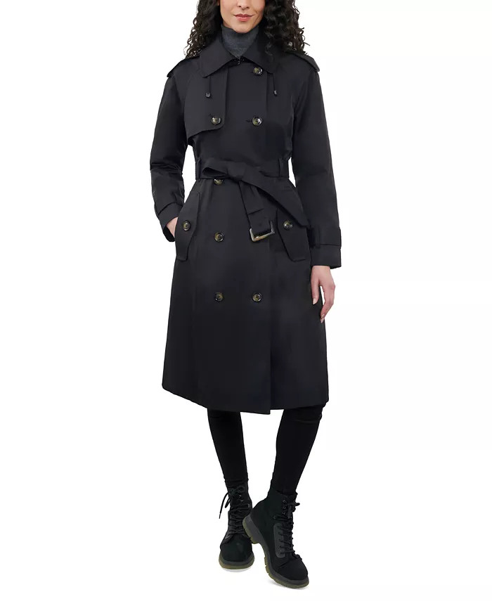 Women's 42" Double-Breasted Hooded Trench Coat | Macy's