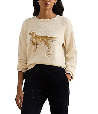 Lauren Ralph Lauren Intarsia-Knit Golden Retriever Sweater - XL | Dillard's
