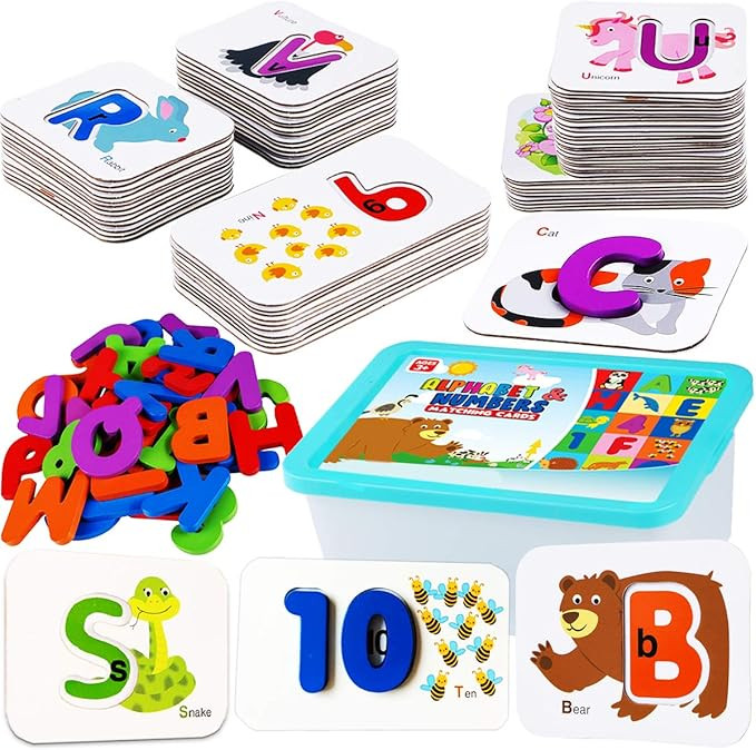 CozyBomB Toddler Alphabet Flash Cards - Preschool Activities Learning Montessori Toys ABC Wooden ... | Amazon (US)