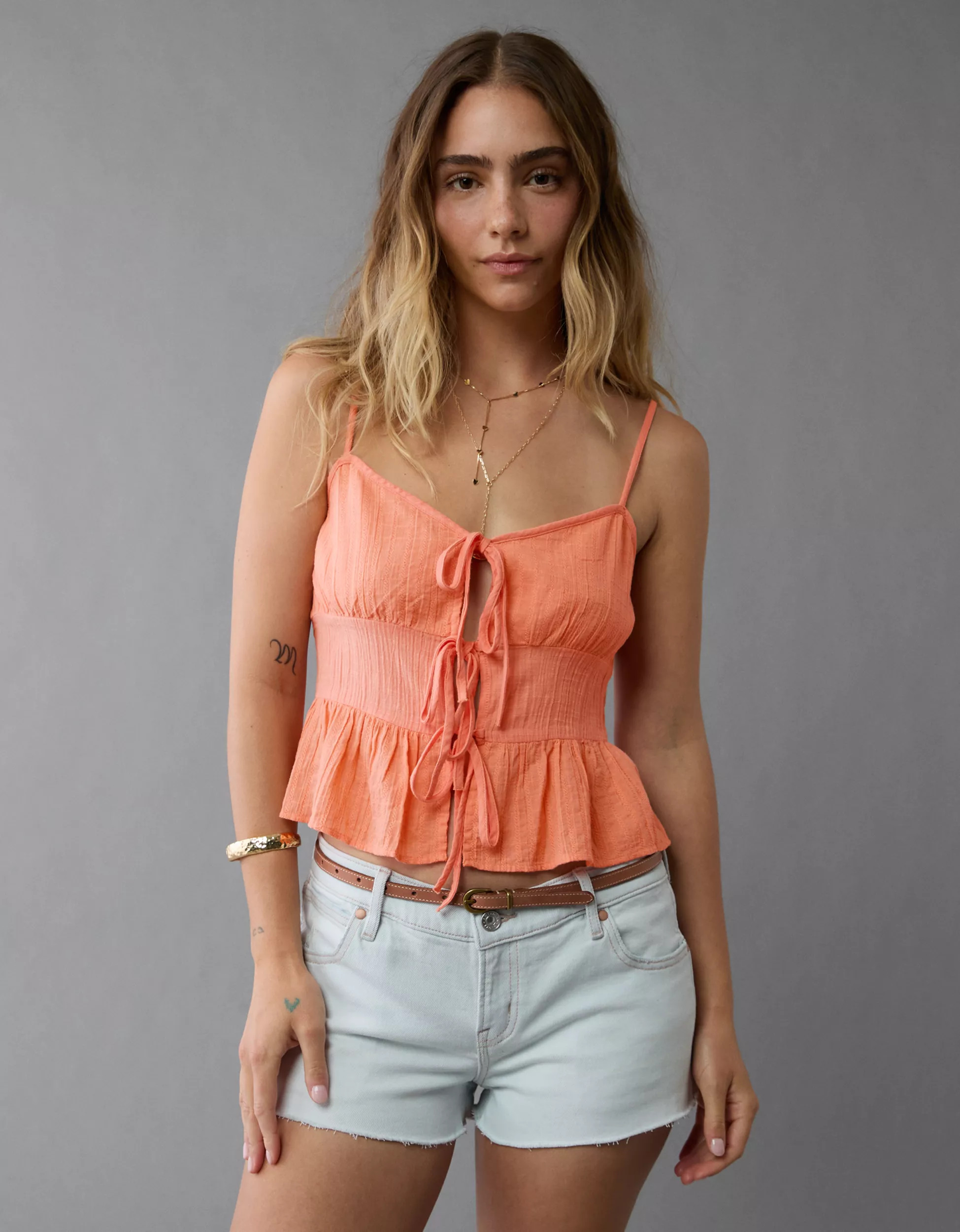 AE Tie Front Cami | American Eagle Outfitters (US & CA)
