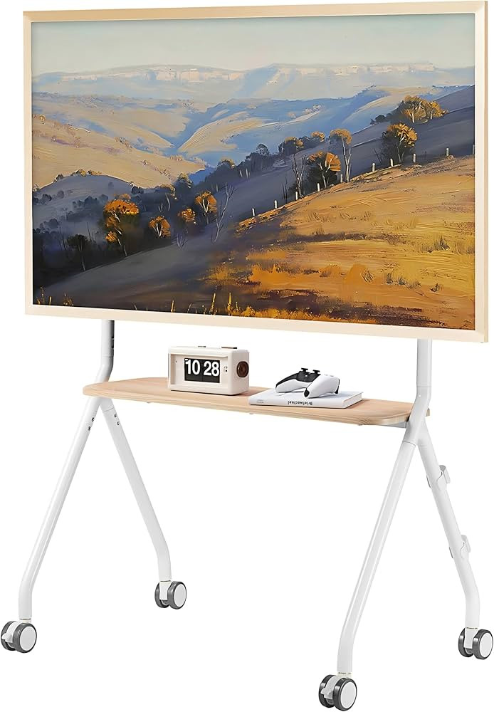 Easel Rolling TV Stand for 49-80 Inch TV Screen up to 110 LBS, Portable TV Stand with Wheels, Rol... | Amazon (US)