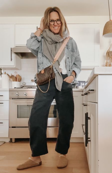 Legit mom style. Casual look with this is the great tee, free people oversize denim jacket and horseshoe twill pant by Nili lotan and Jenni Kayne Sherpa Mocs.

#LTKstyletip #LTKover40 #LTKfamily
