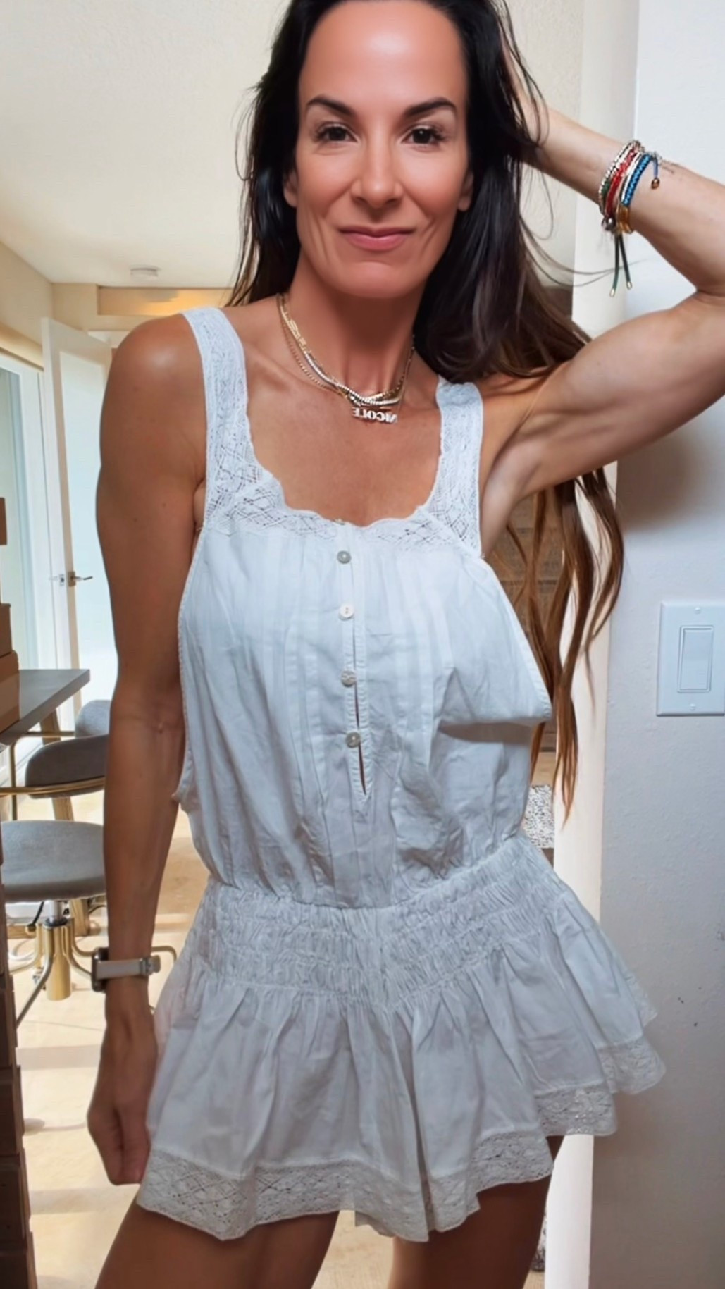 This little white boho romper set is giving barefoot on vacation, iced coffee in hand, and zero responsibilities 🤍☀️ Frilly, flirty, and way too cute not to twirl in. The kind of outfit that makes you want to romanticize your entire day 😂✨

Comment BOHO for links 🤍

#NicoleColeeStyle #BohoStyle #SummerStyle #ResortWear #OOTDInspo

#LTKdayinmylife #LTKgrwm #LTKootd
