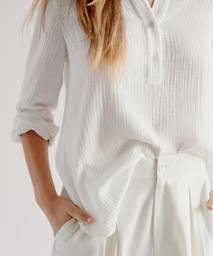 Cypress Collarless Shirt | Jenni Kayne