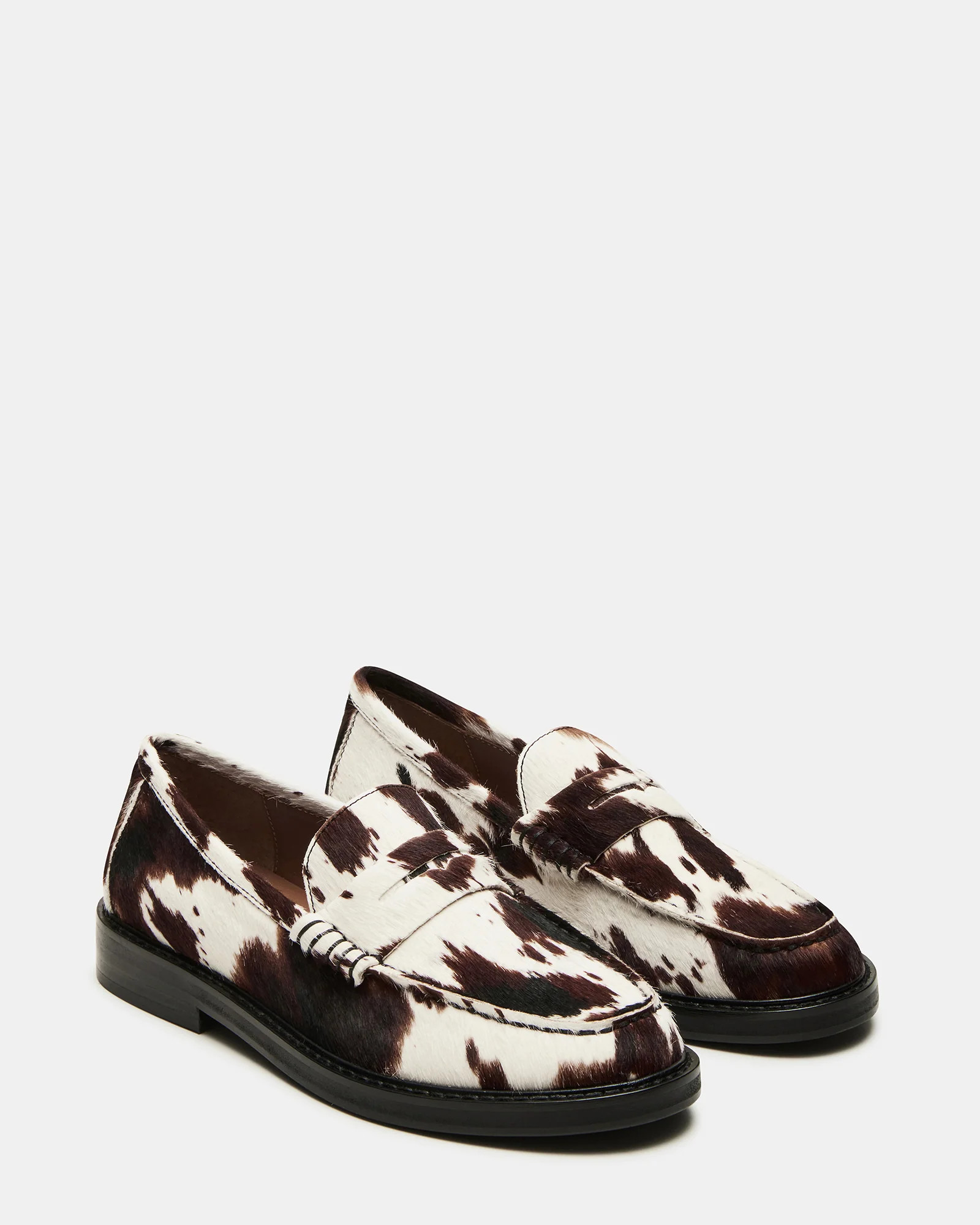 MADISON Brown Cow Print Women's Penny Loafer | Steve Madden (US)