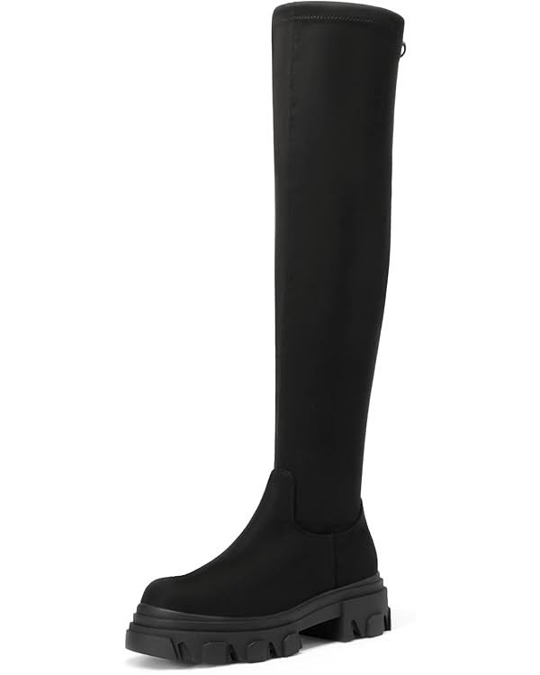 DREAM PAIRS Women's Over The Knee Platform Thigh High Boots Long Stretch Soft Chunky Lug Sole Fal... | Amazon (US)