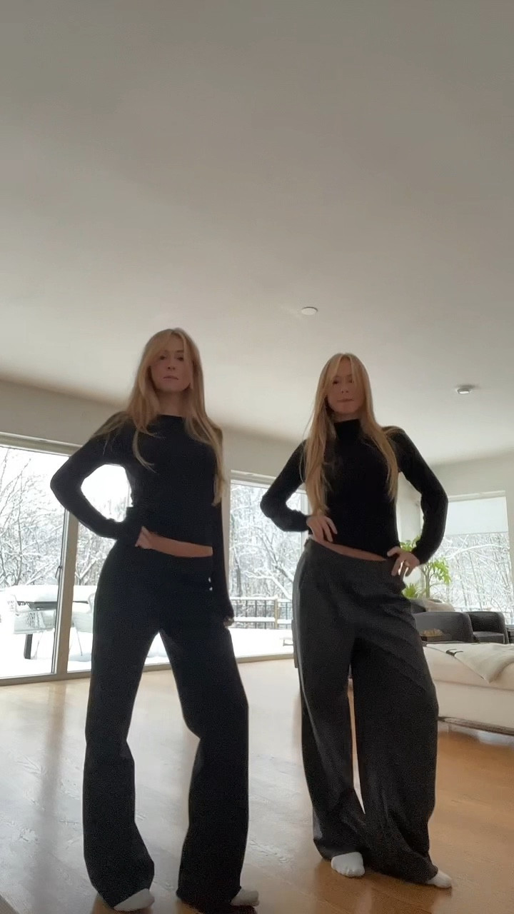 Black fitted long sleeve, grey tailored trousers, minimal outfit, weekday, Stradivarius

#LTKstyletip #LTKeurope #LTKSeasonal