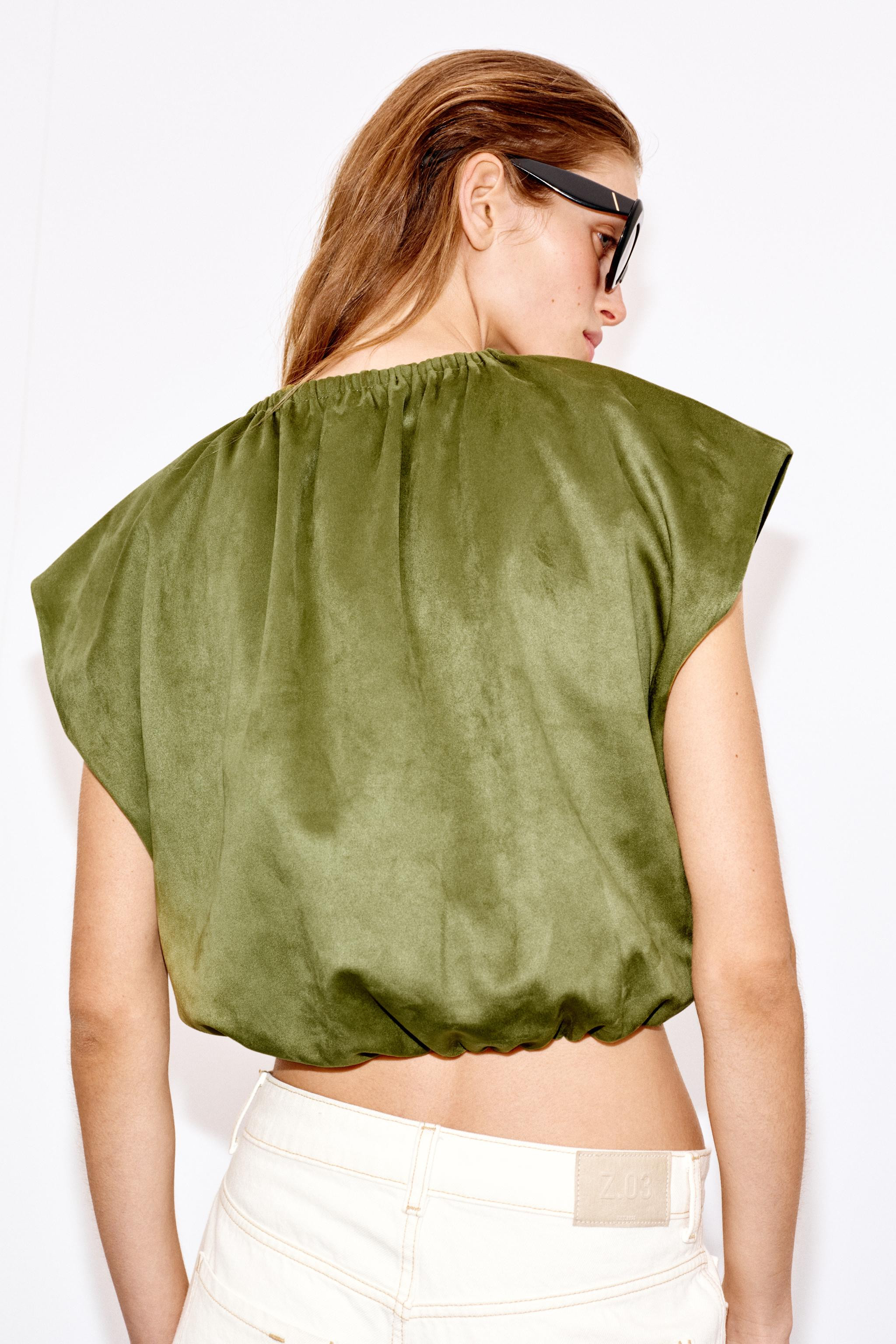 FAUX SUEDE BALLOON TOP | Zara US