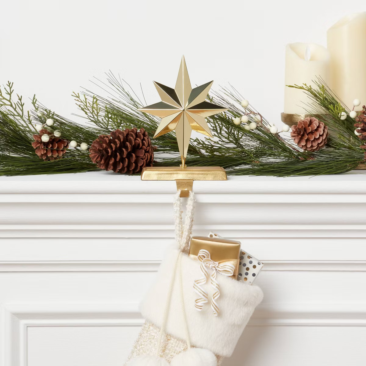Metal 8-Point Star Christmas Stocking Holder Gold - Wondershop™ | Target