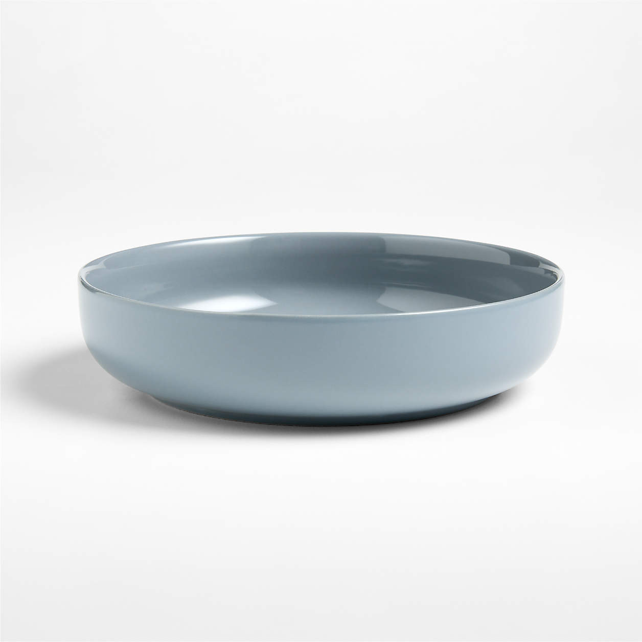 Hudson Mist Blue Stoneware Low Bowl + Reviews | Crate & Barrel | Crate & Barrel