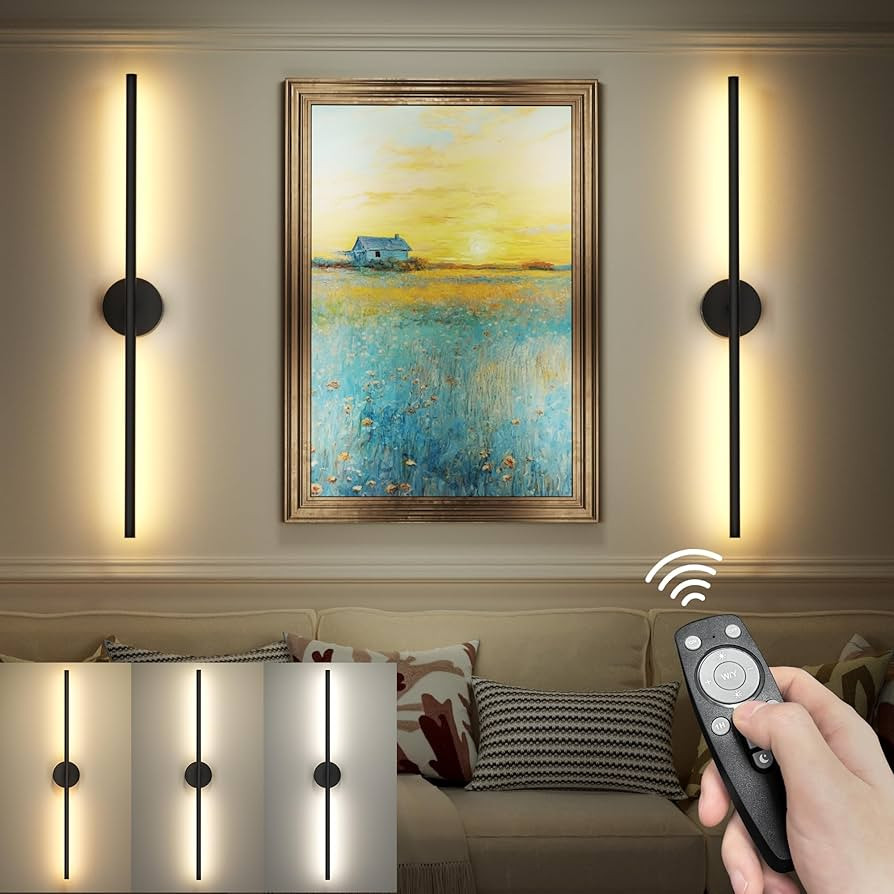 Battery Operated Sconces Set of Two: Wireless Magnet Wall Lights Rechargeable with Remote Cordles... | Amazon (US)