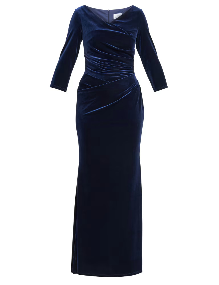 Velvet V-Neck Maxi Waisted Dress | Marks & Spencer (UK)