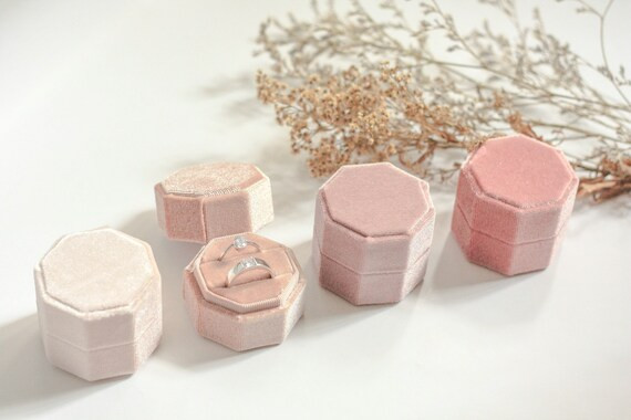 Flash sale Double or single Velvet ring box // vintage wedding / engagement / wedding gift | Etsy (US)