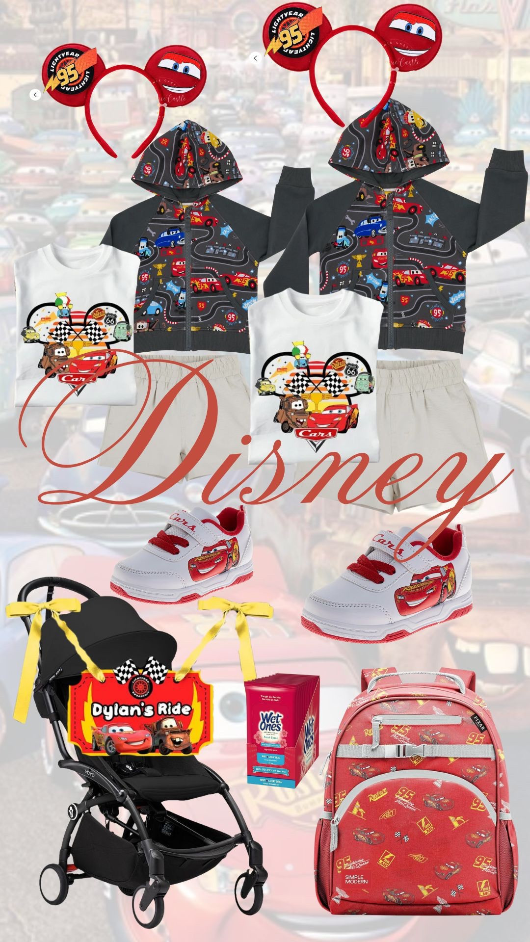 Cute Disney outfits for your little guys featuring Lightning McQueen ⚡️ 