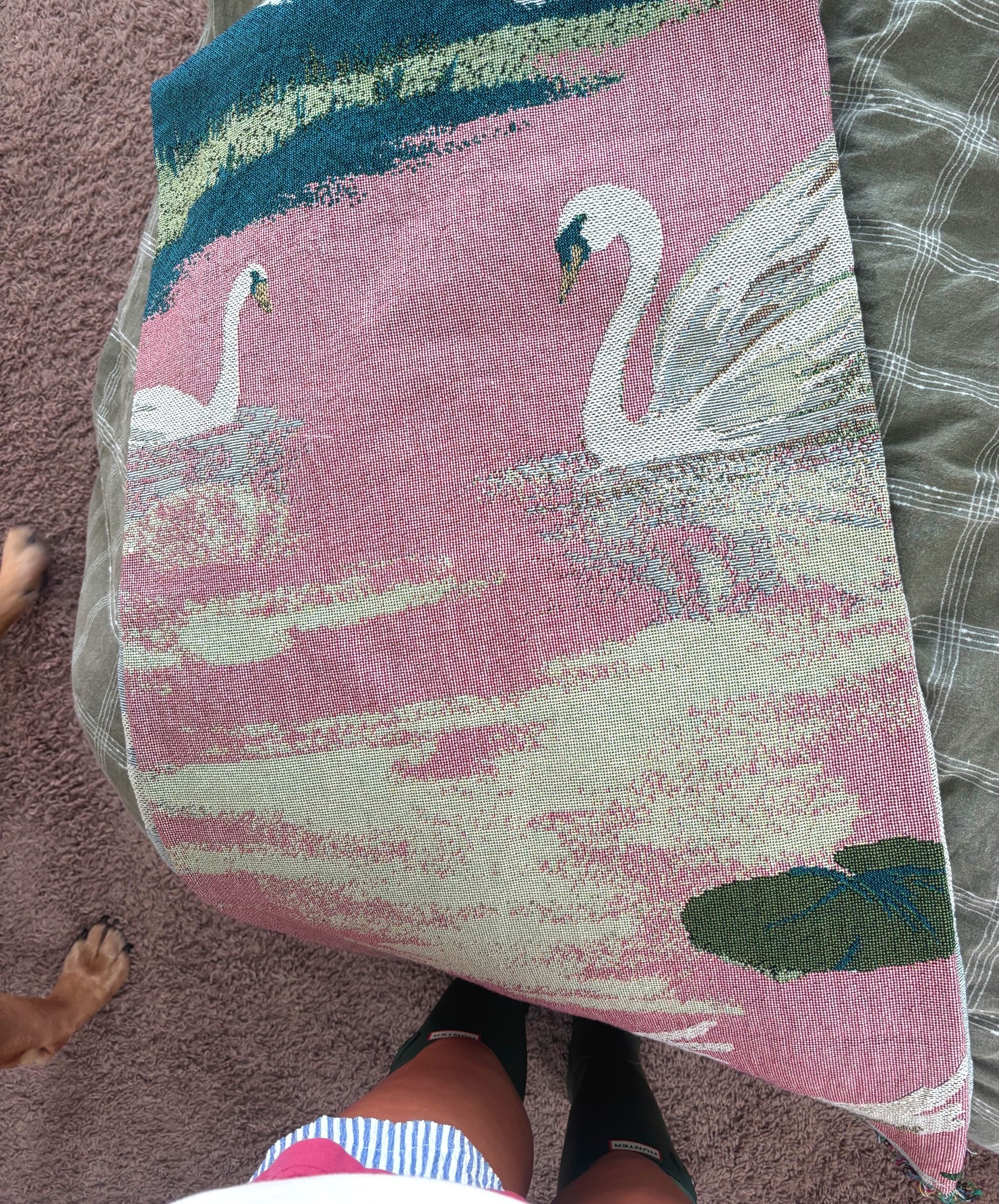 favorite Christmas gift! I’ve been obsessed with swans lately and my boyfriend got me this beautiful woven jacquard from Anthropologie! I also have it in a dog print 🥲 

#LTKGiftGuide #LTKHoliday #LTKvlog