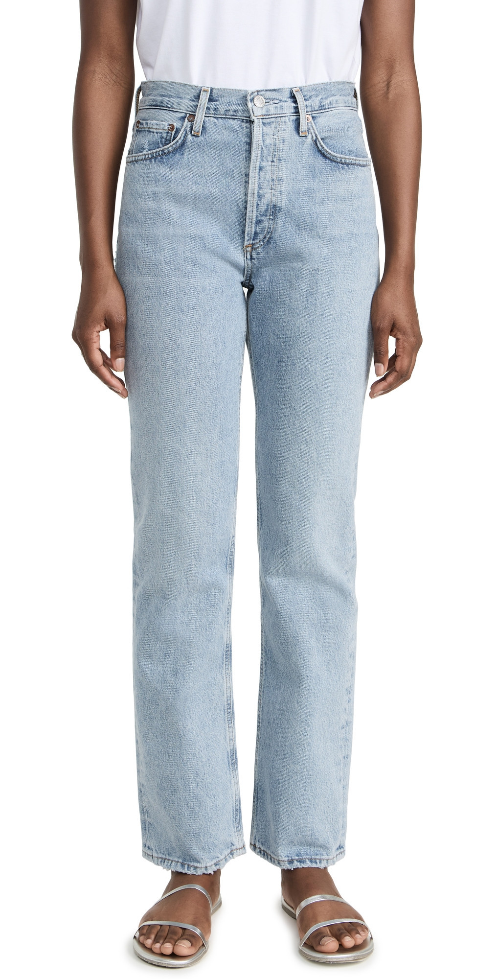 AGOLDE Lana Mid Rise Straight Jeans Riptide 24 | Shopbop