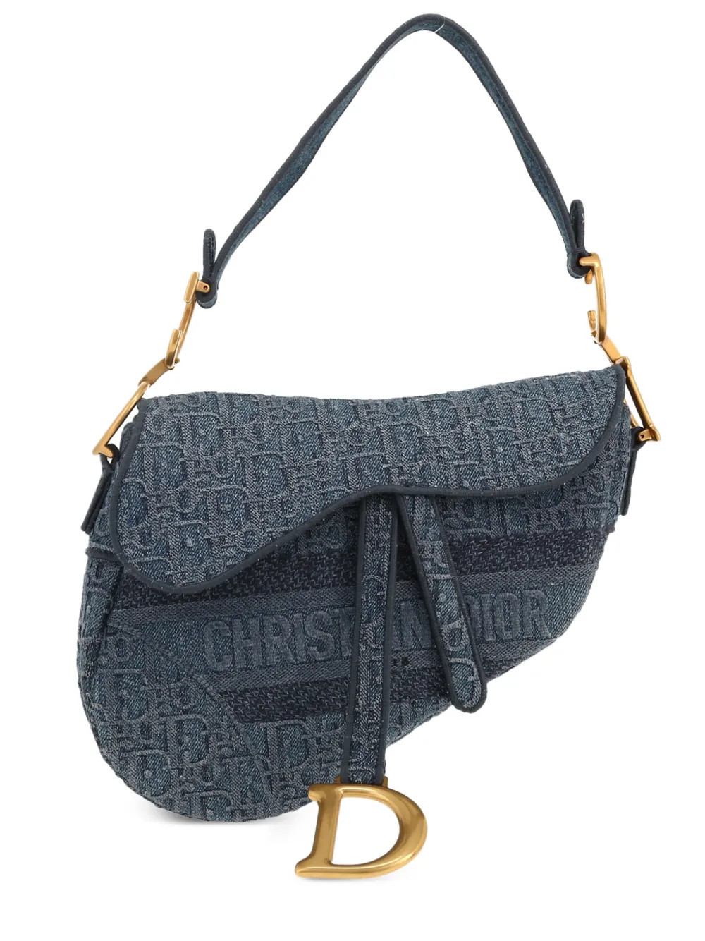 Christian Dior Pre-Owned 2020s Oblique Saddle shoulder bag - Blue | Farfetch Global
