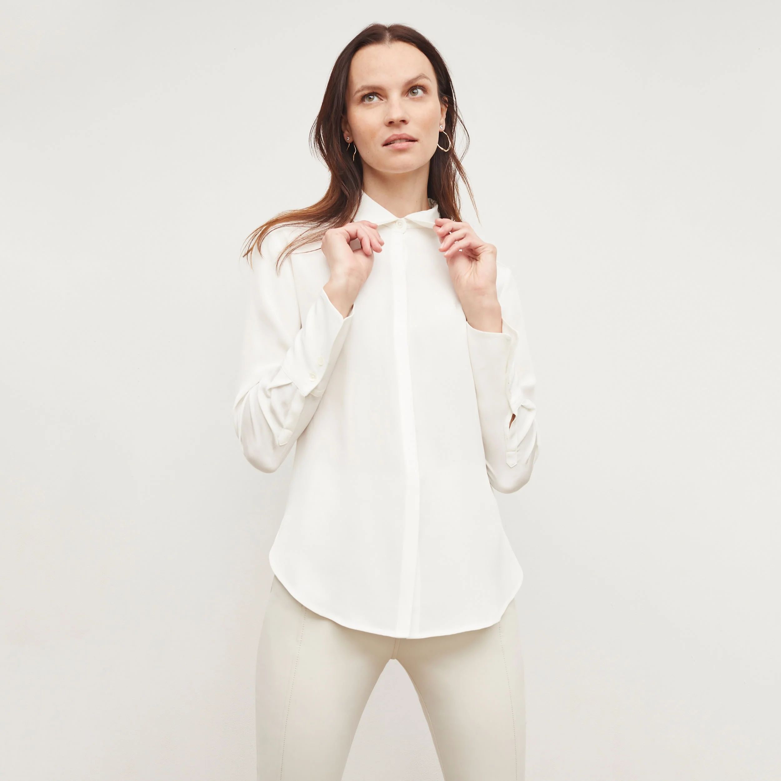 Tatum Top - Washable Silk :: Ivory | MM LaFleur