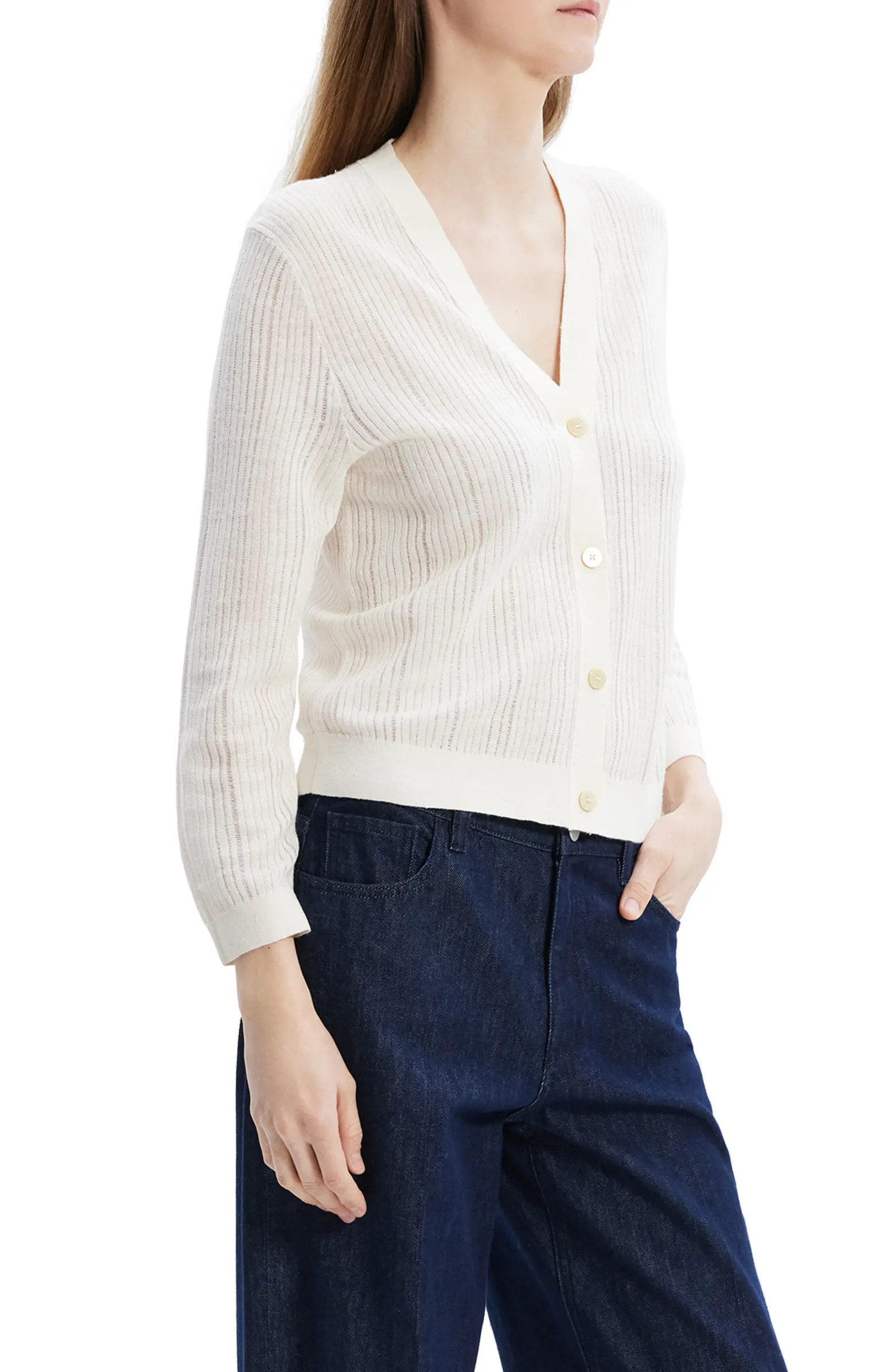 Crop Linen Blend Cardigan | Nordstrom