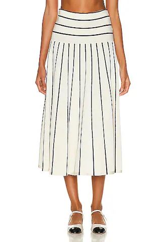 Zimmermann Matchmaker Knit Stripe Skirt in Cream & Black | FWRD | FWRD 