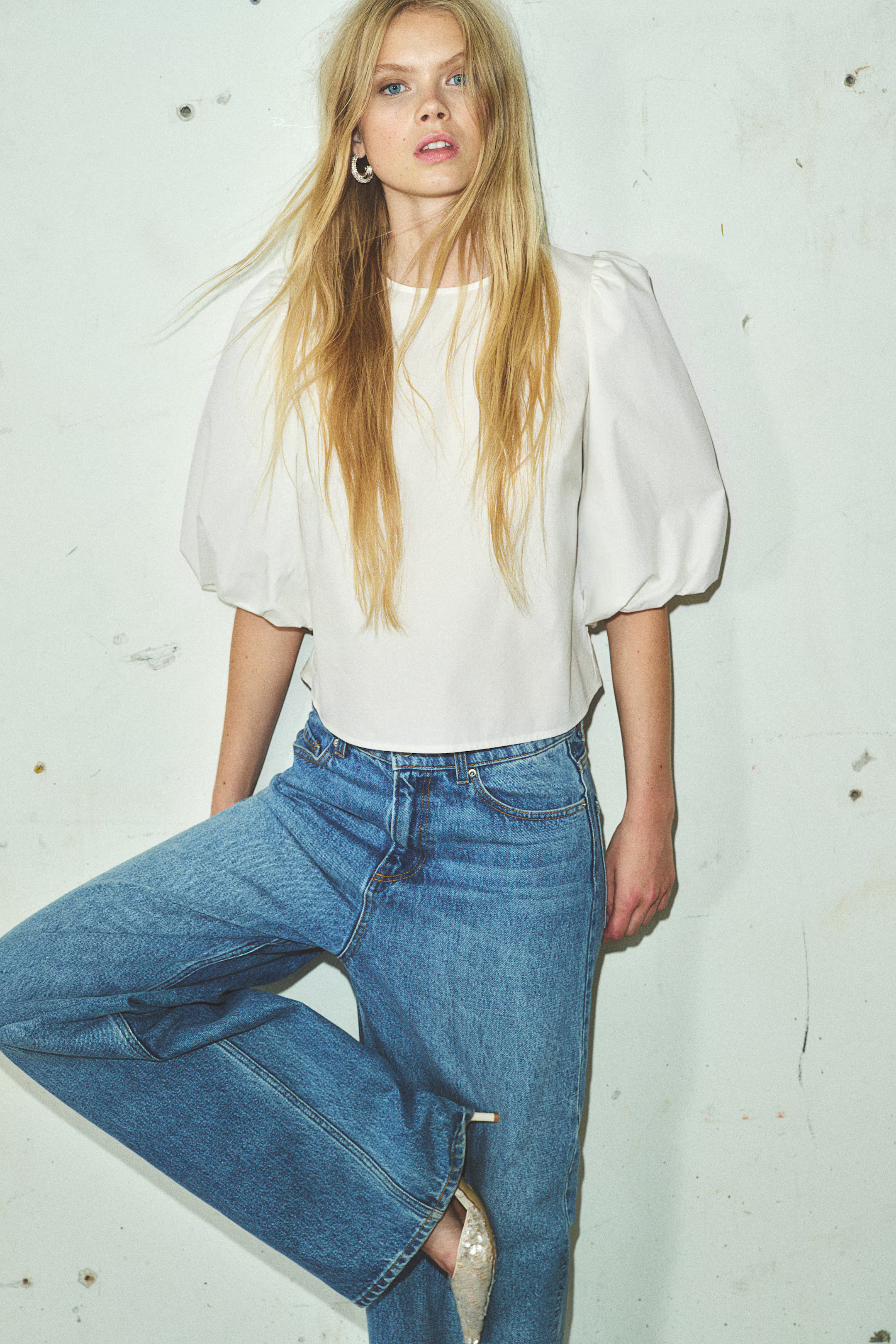 Lyocell-Blend Tie-Detail Blouse - Cream - Ladies | H&M US | H&M (US + CA)