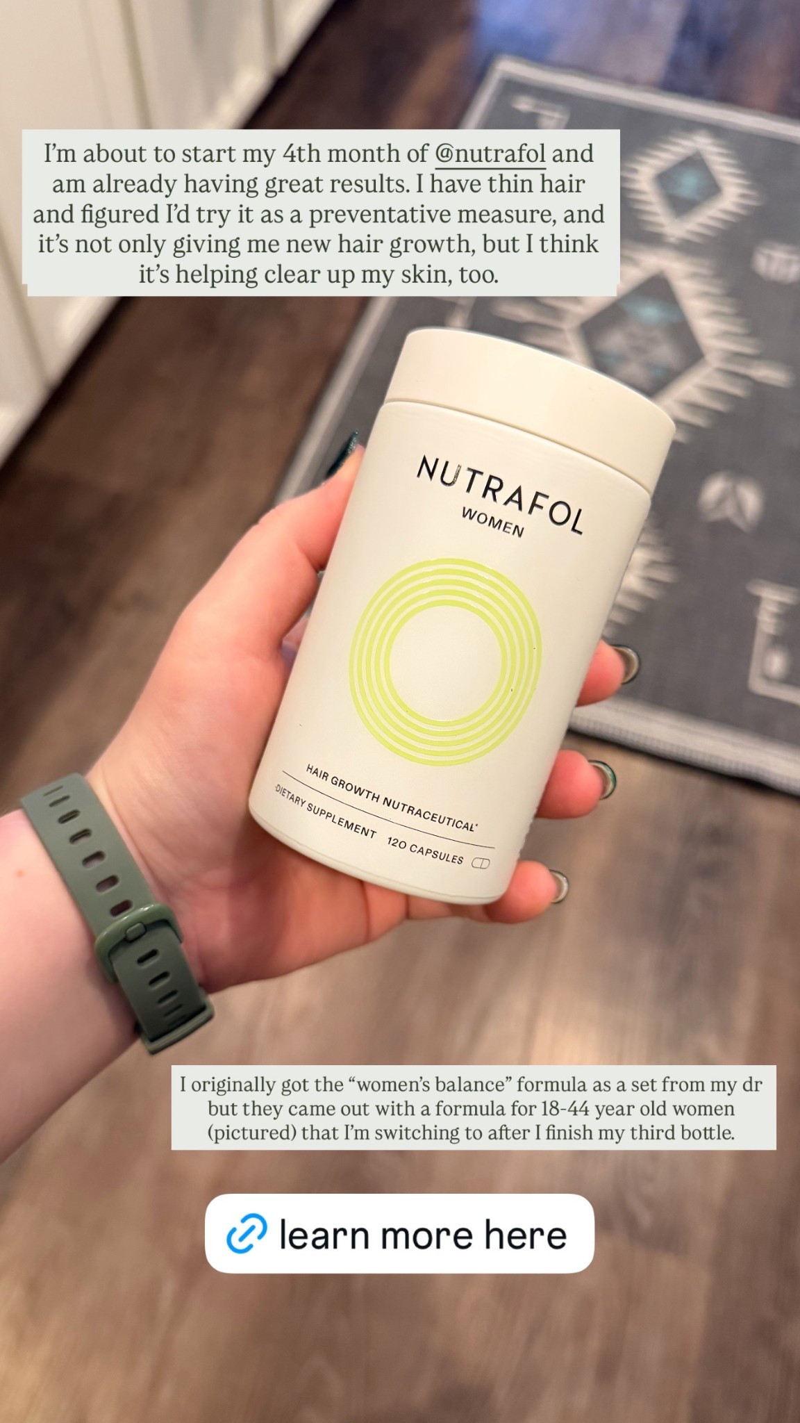 I’m about to start my 4th month of @nutrafol and am already having great results. I have thin hair and figured I’d try it as a preventative measure, and it’s not only giving me new hair growth, but I think it’s helping clear up my skin, too.  I originally got the “women’s balance” formula as a set from my dr but they came out with a formula for 18-44 year old women (pictured) that I’m switching to after I finish my third bottle.


#LTKBeauty #LTKCyberWeek #LTKSaleAlert