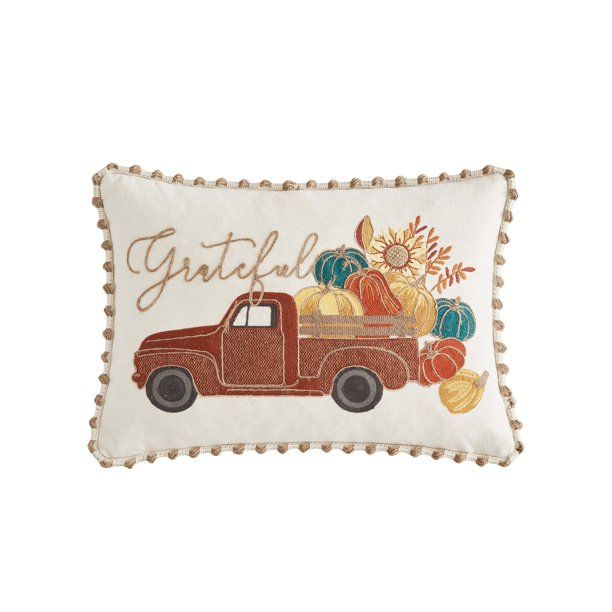 Mainstays Grateful Truck Oblong Decorative Throw Pillow, 14" x 20", 1pc - Walmart.com | Walmart (US)