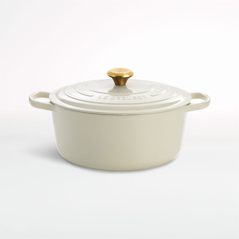 Le Creuset ® Signature 4.5-Qt. Cream Enameled Cast Iron Dutch Oven | Crate & Barrel