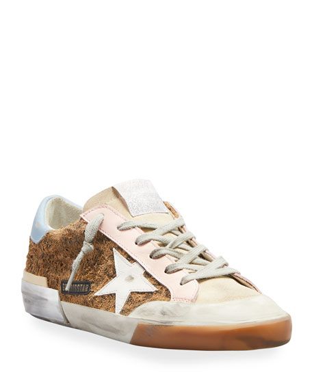 Superstar Leopard-Print Mixed Leather Sneakers | Neiman Marcus