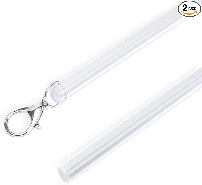 2 Pack Curtain Pull Rod with Metal Snap Invisible Clear Curtain Push Wand for Drapery and Grommet... | Amazon (US)