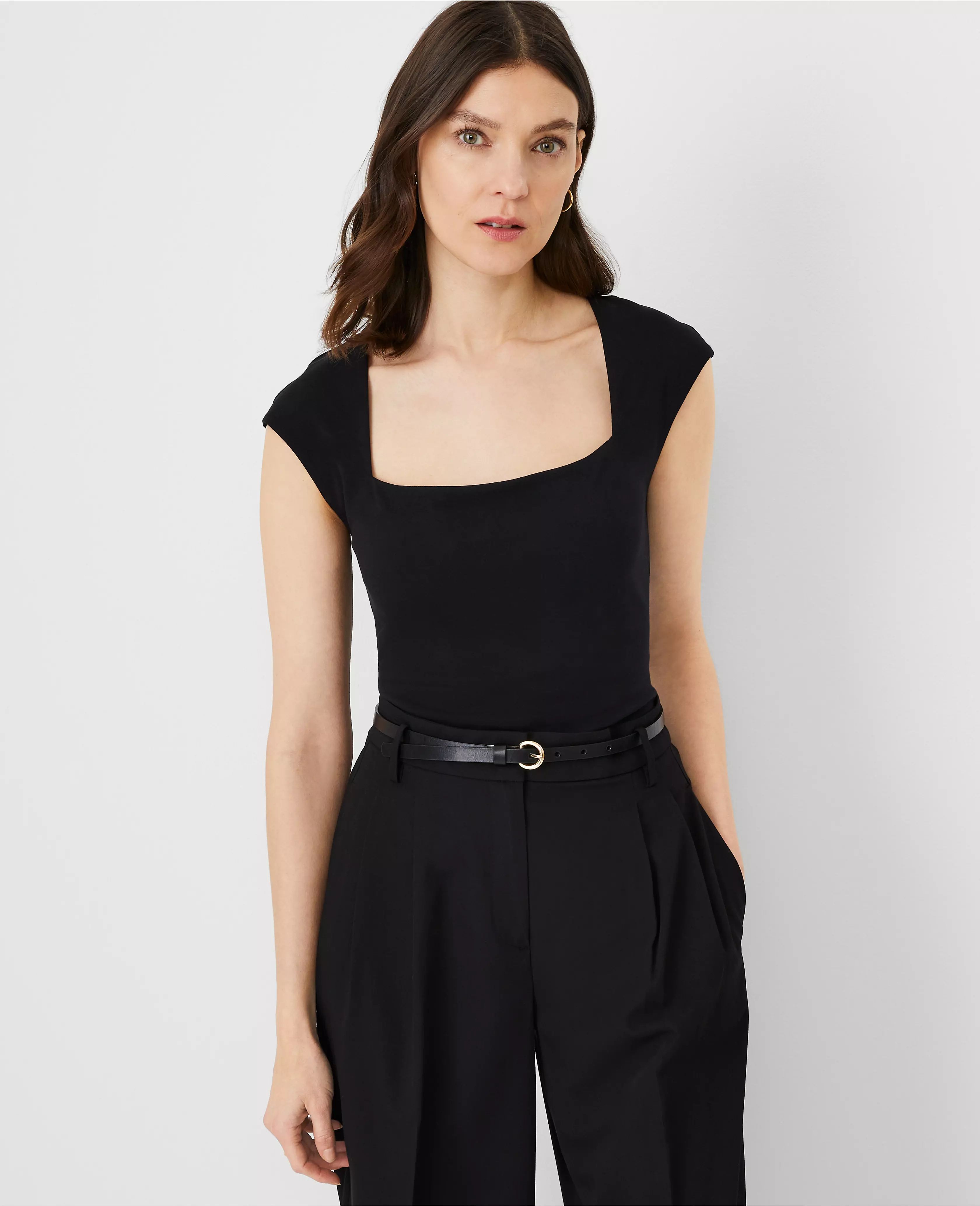 Cap Sleeve Square Neck Top | Ann Taylor (US)