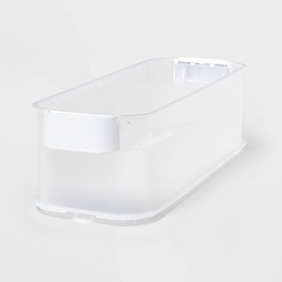Click in Place 4.5qt Clear Slim Plastic Storage Bin with White Latch for Home and Office Organiza... | Target