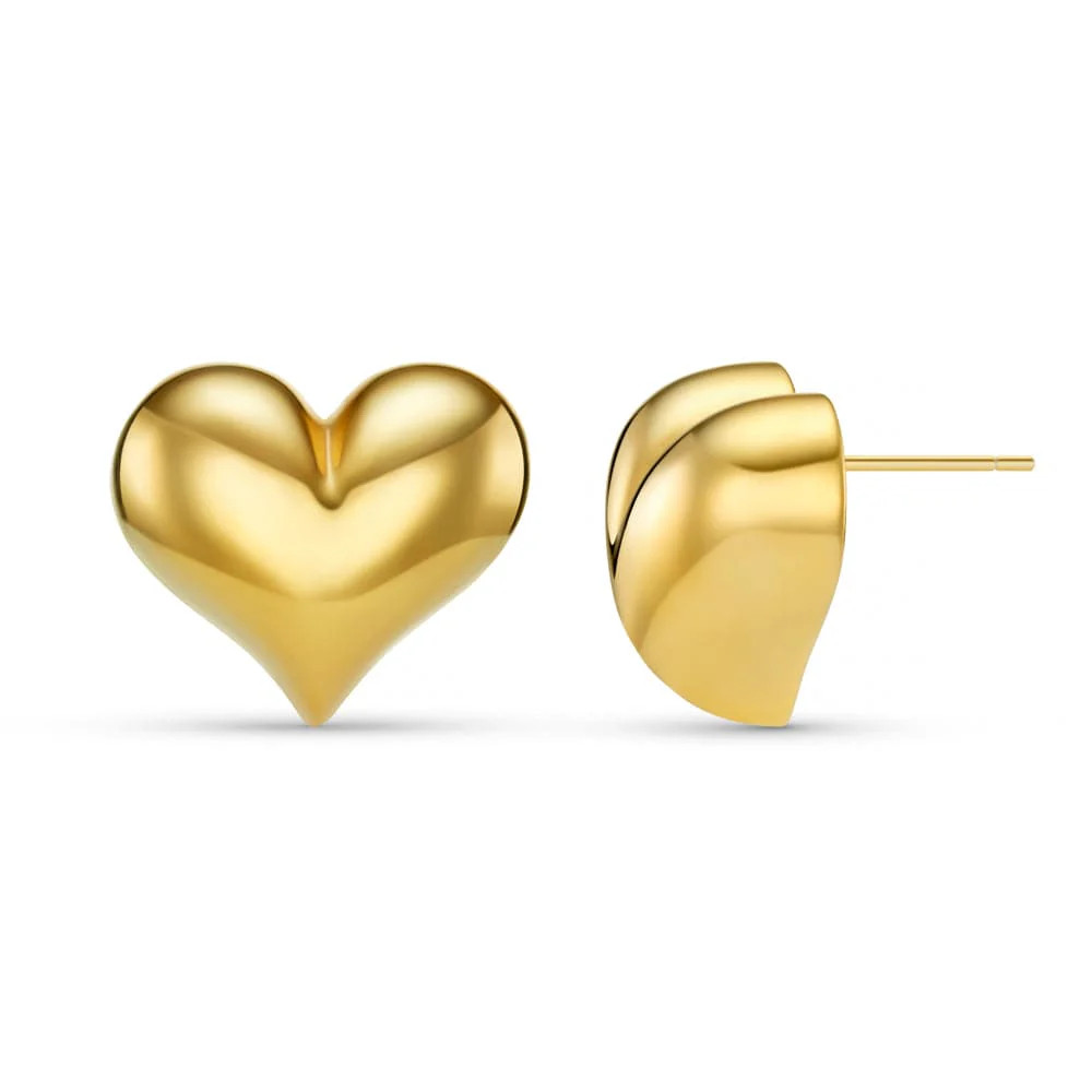 Statement Voluminous Heart Stud Earrings | Orelia