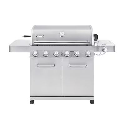 Monument Stainless Steel 6-Burner Liquid Propane Gas Grill with 1 Side Burner with Rotisserie Bur... | Lowe's