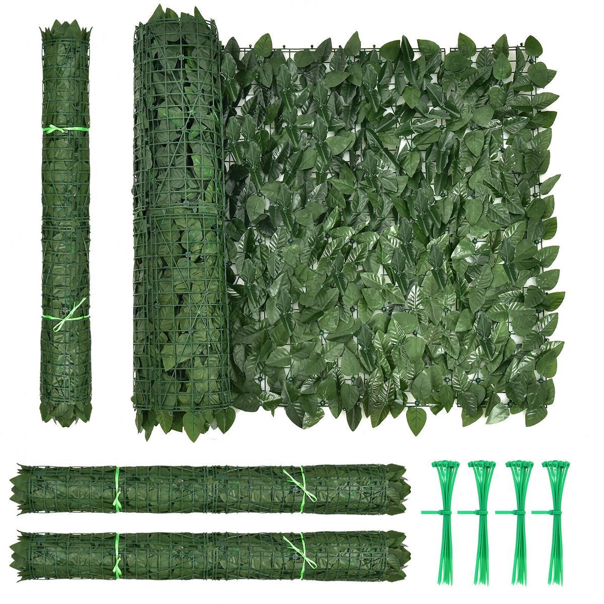 Costway 118x39in Artificial Ivy Privacy Fence Screen Faux Hedge Fence & Vine Decor Green | Target