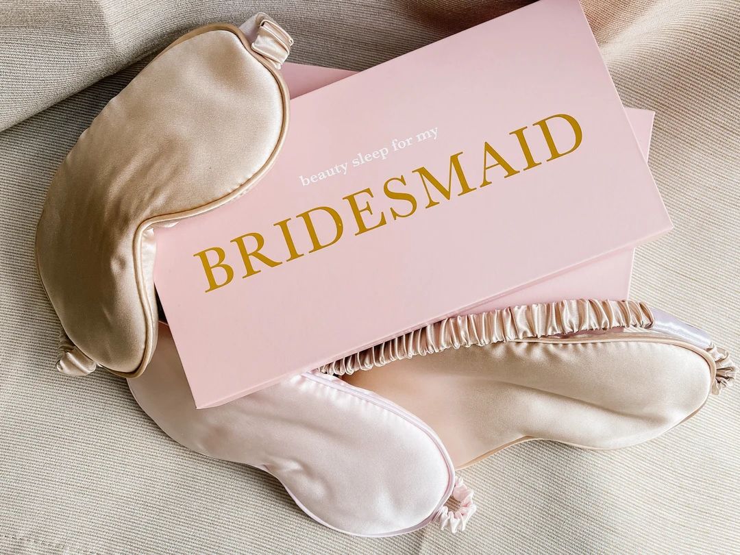 Bridesmaid Sleep Mask Silk Sleep Mask Bridesmaid Gift - Etsy | Etsy (US)