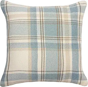 McAlister Textiles Duck Egg Blue Heritage Tartan Decorative Throw Pillow Cover Case 20x20 Inches ... | Amazon (US)