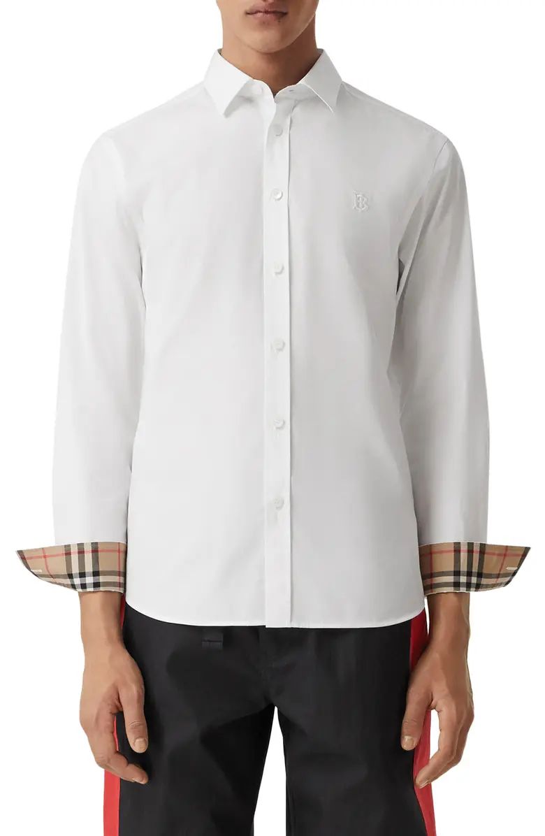 Sherwood Monogram Motif Slim Fit Stretch Poplin Button-Up Shirt | Nordstrom | Nordstrom Canada