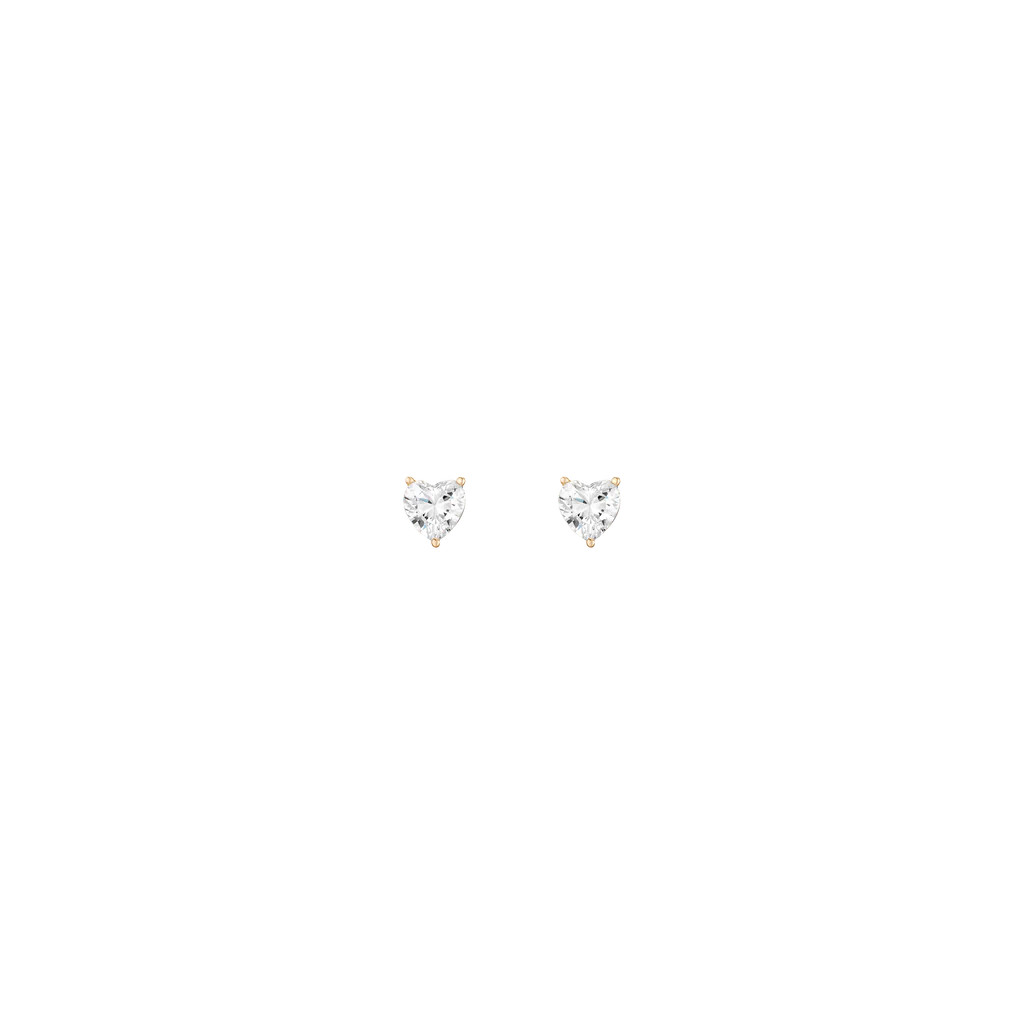 Lab Grown White Sapphire Heart Stud Earrings | AUrate New York