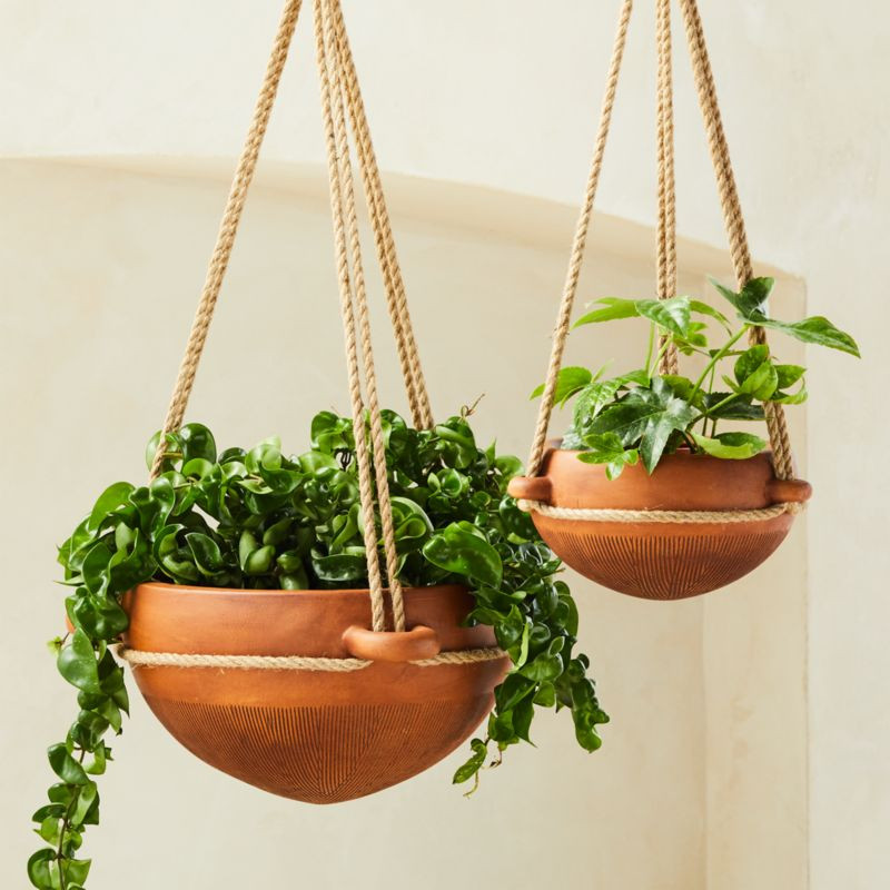 Salvador Brown Hanging Modern Indoor/Outdoor Planters | CB2 | CB2