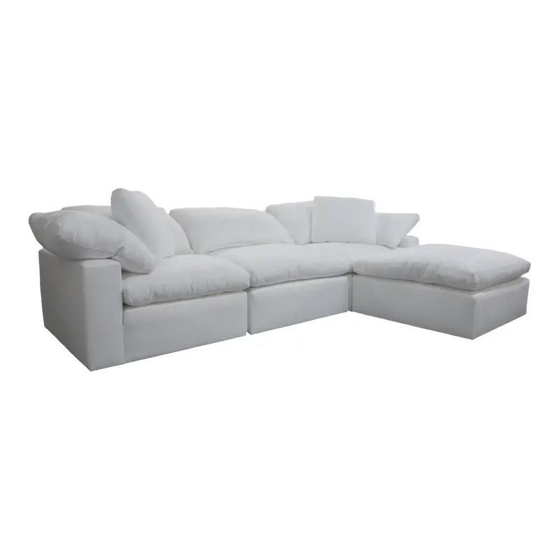 White Linen Cloud Couch Sectional | Chairish