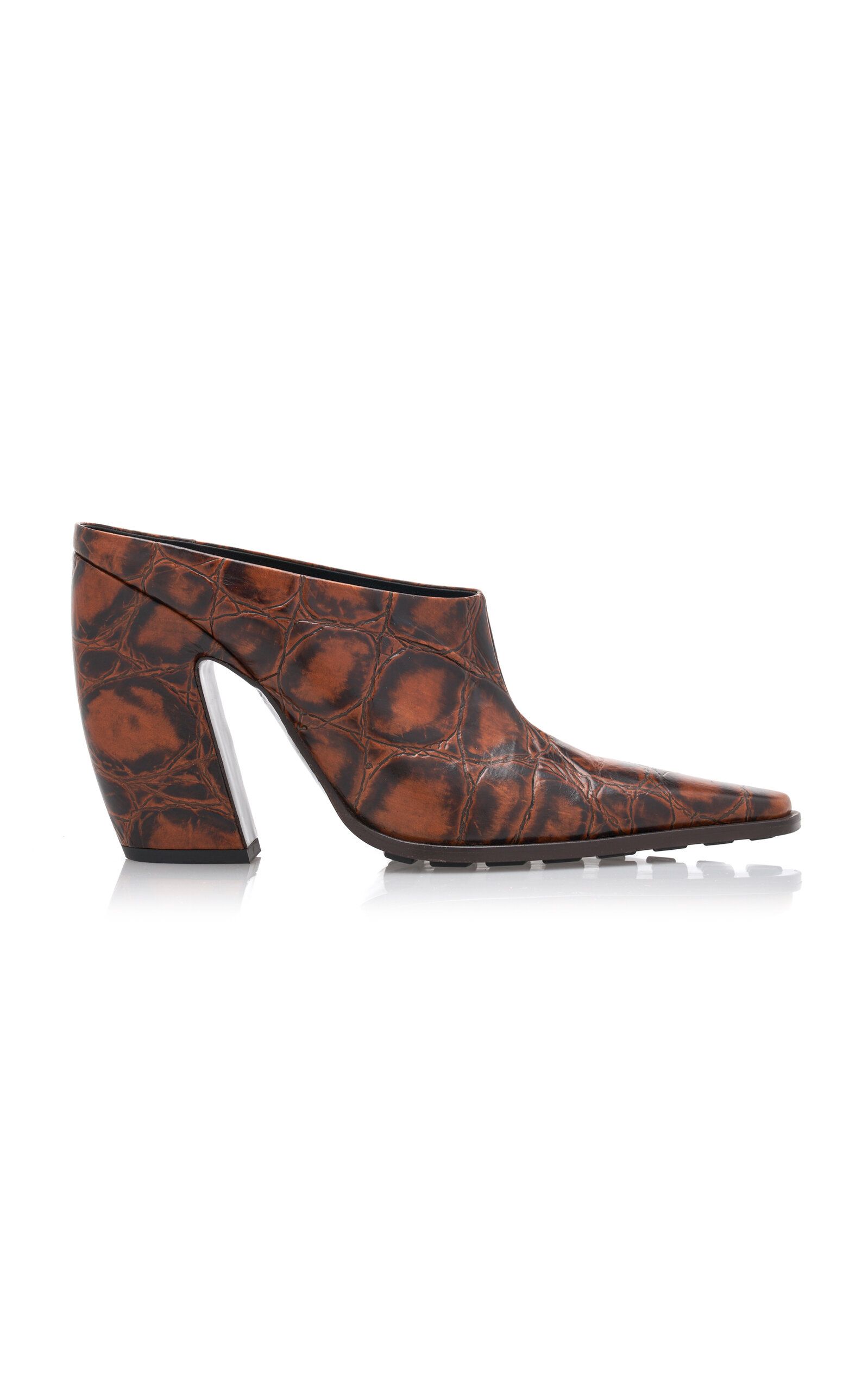 Tex Croc-Embossed Leather Mules | Moda Operandi (Global)