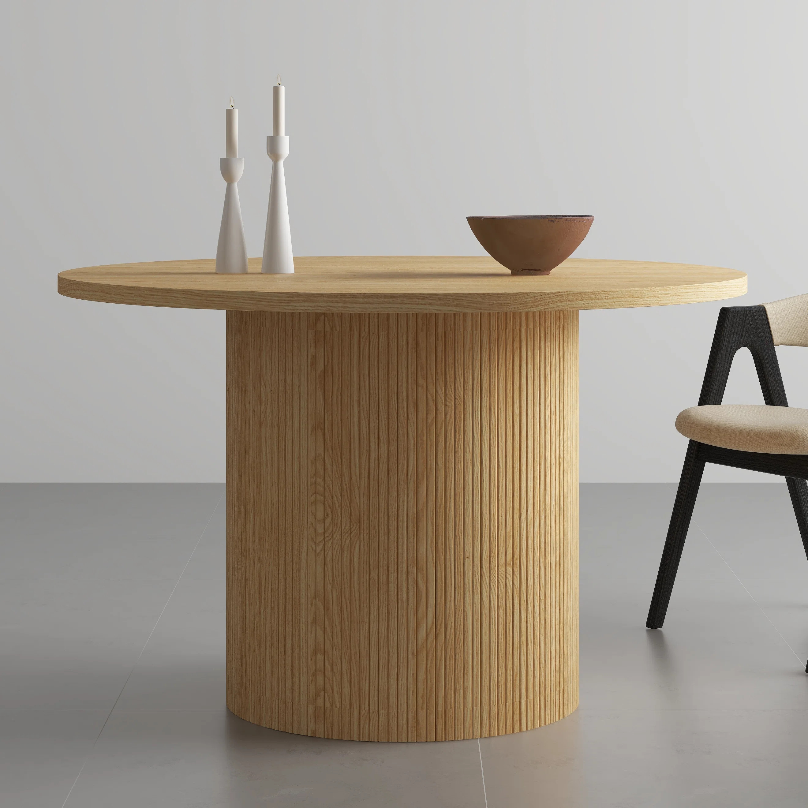 Charleily 47.2'' Pedestal Wood Round Dining Table | Wayfair North America