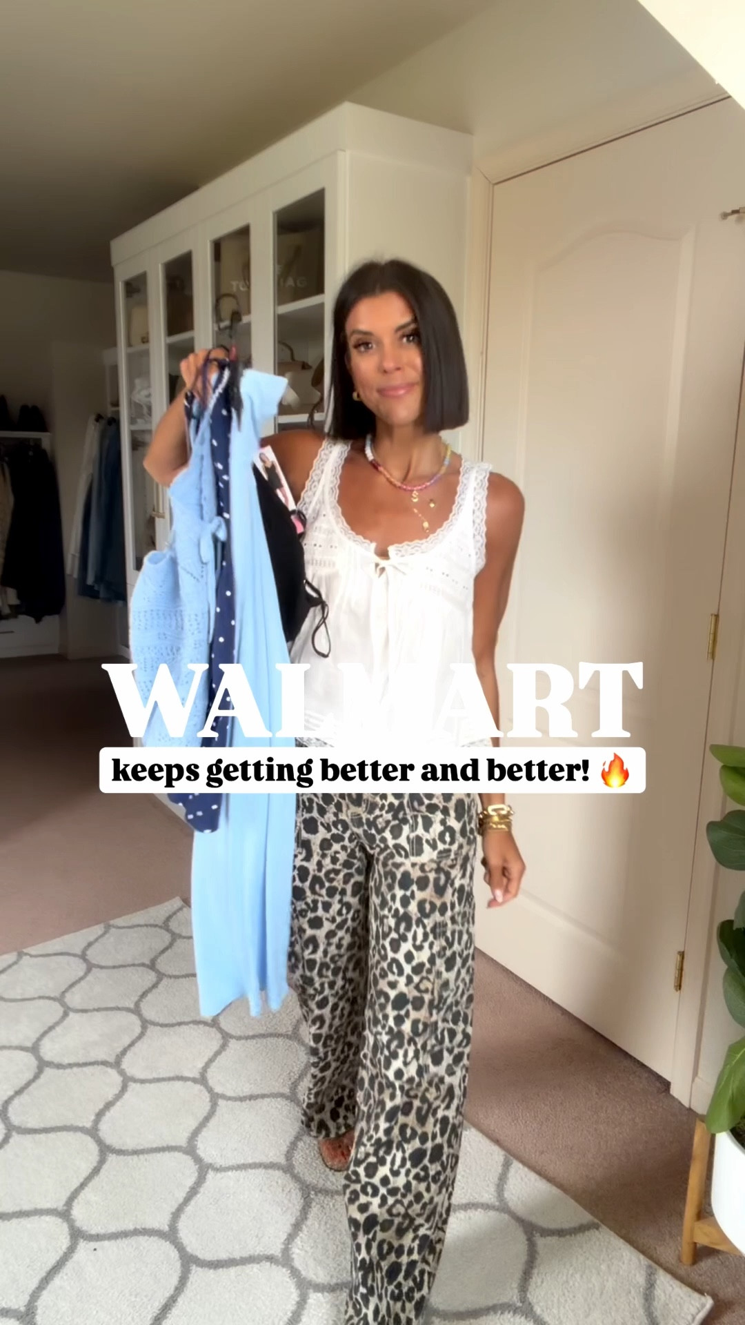 Walmart new finds! 
Size xs in leopard pants and white lace tank. 
Size small in black dress, polkadot dress, and blue sweater tank. Walmart jeans fit true to size.. I’m 55 for reference . ￼

#LTKSeasonal #LTKmomlife #LTKgrwm