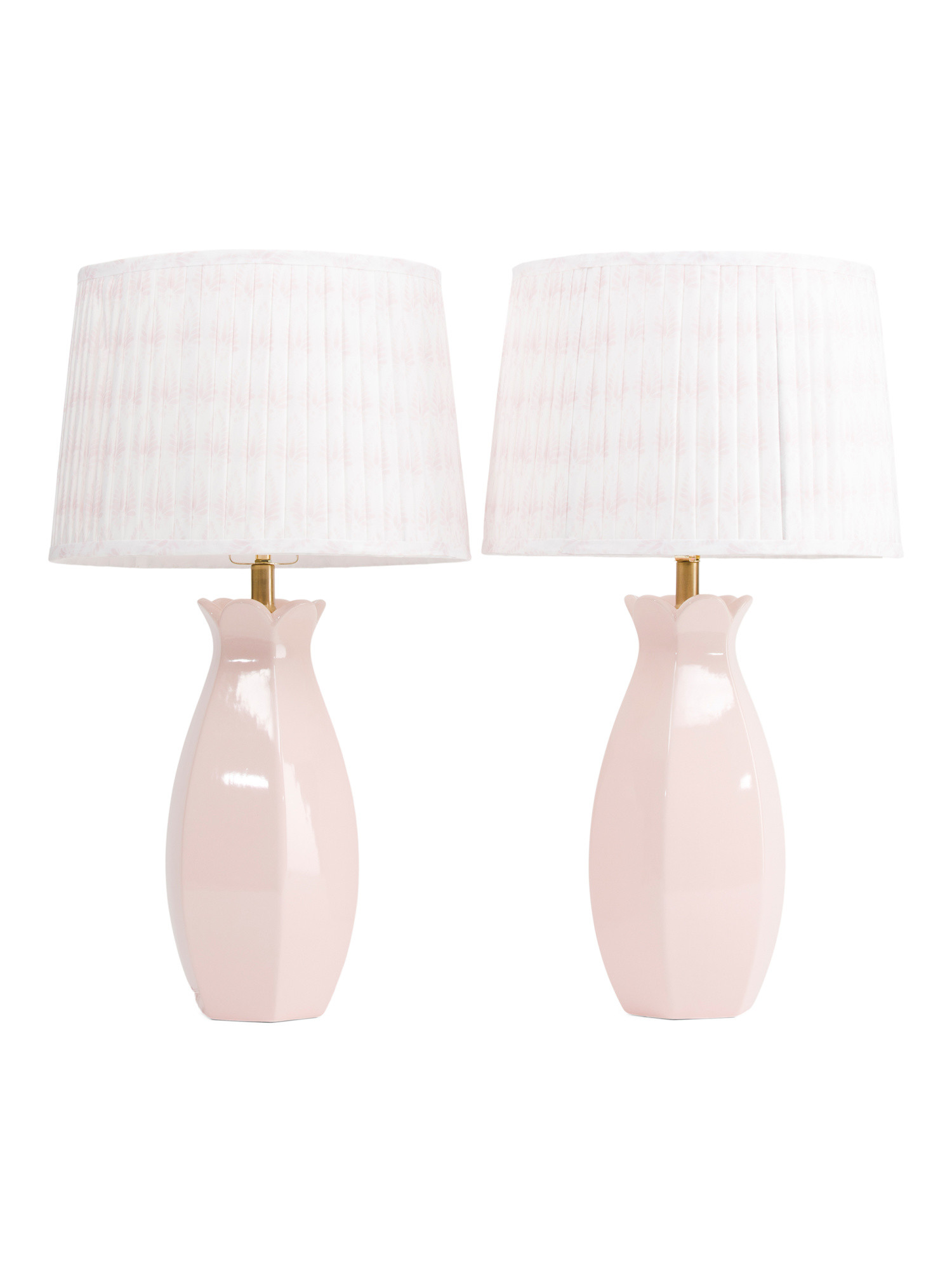 2pk 26.5in Scalloped Table Lamp With Patterned Shade | TJ Maxx