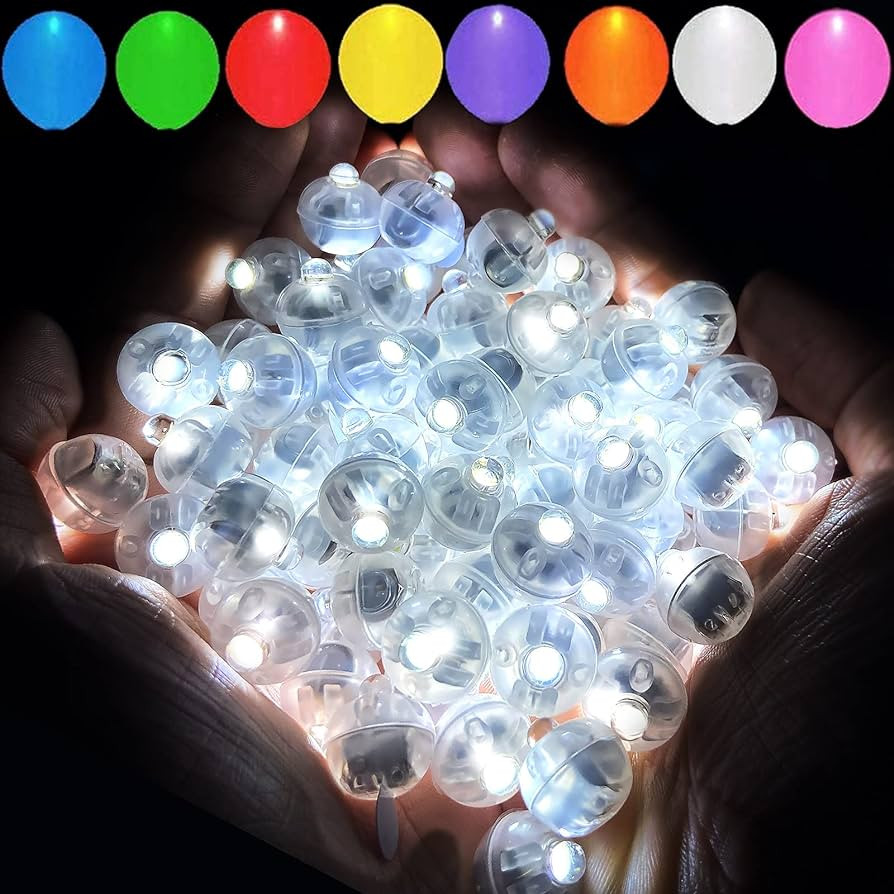 Aogist 100pcs White Balloon Lights,Long Standby Time Waterproof Mini Light,Battery Powered,Round ... | Amazon (US)