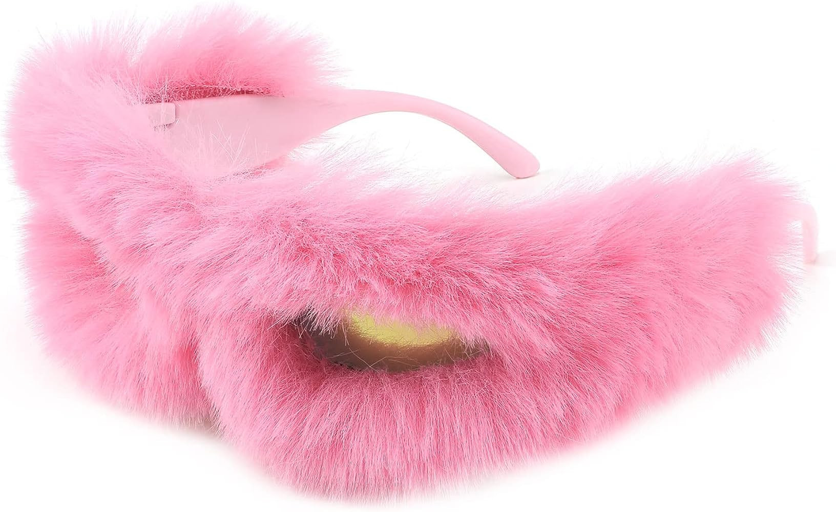 Karsaer Vision Plush Fuzzy Wrap Around Fashion Sunglasses Trendy Swift Oval Dark Sunglasses Shades Glasses | Amazon (US)