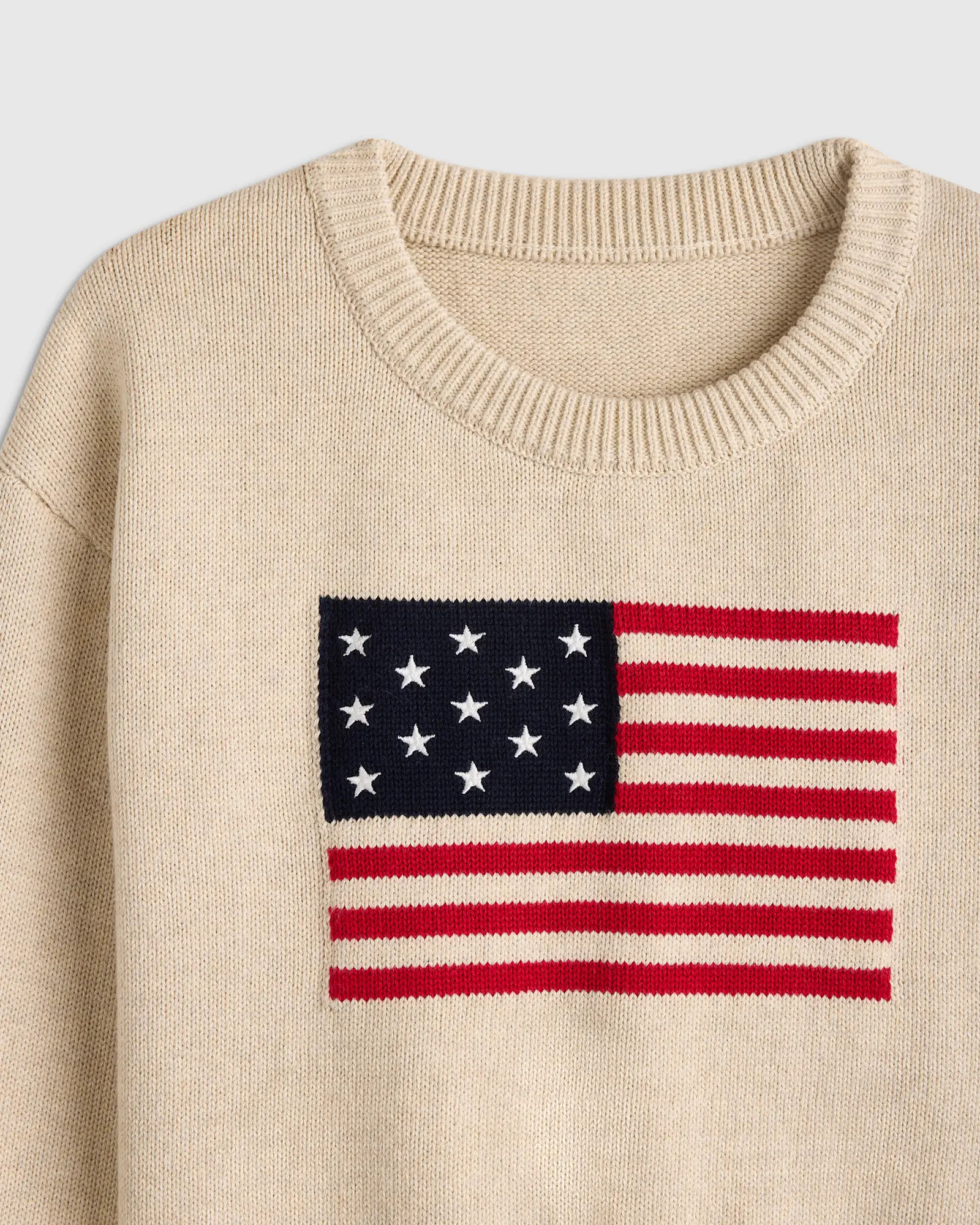 100% Organic Cotton Flag Sweater - Toddler in Speckled Beige | Quince