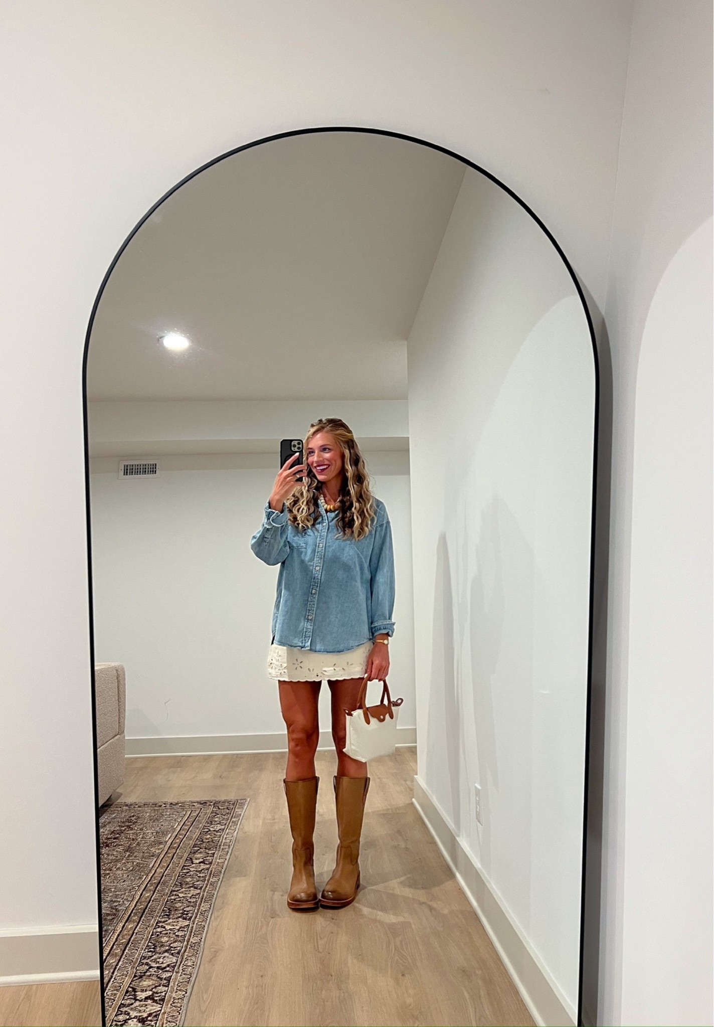 Transitioning this skirt into fall might be one of my favorite styling tricks 🤎

#LTKootd #LTKTall #LTKmomlife